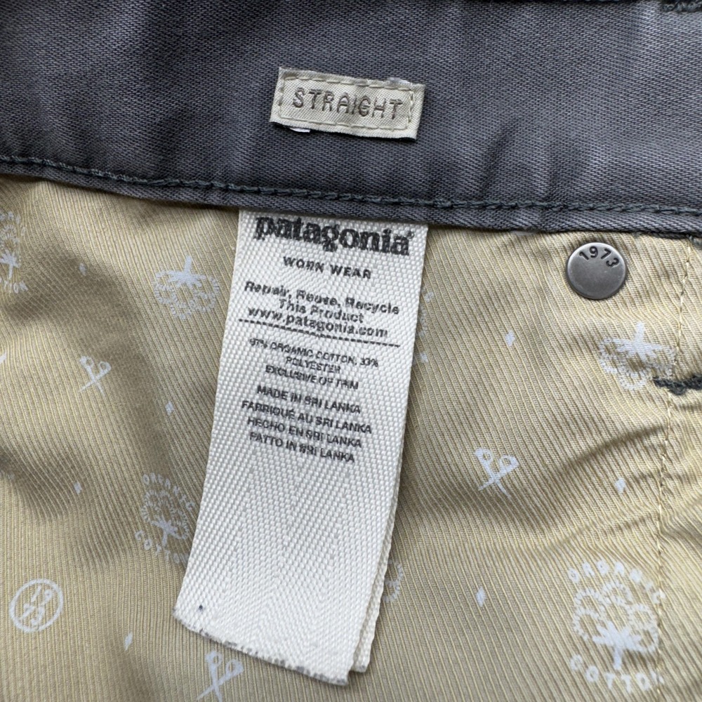 Patagonia Jeans Mens 31x32 Gray Chino Performance Twill Slim Straight Stretch - Picture 3 of 16